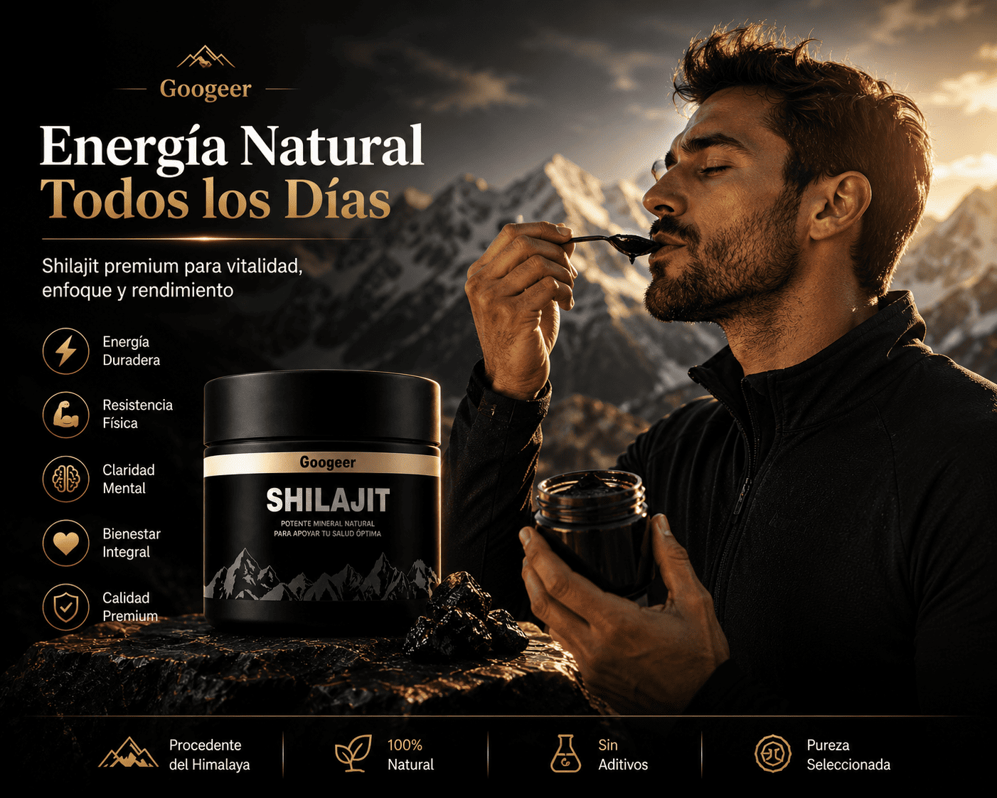 Shilajit 100 % Puro del Himalaya | Recupera tu Energía Natural