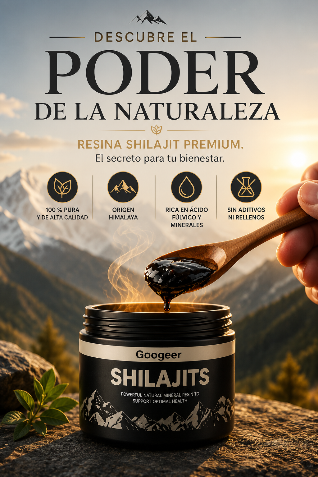 Shilajit 100 % Puro del Himalaya | Recupera tu Energía Natural